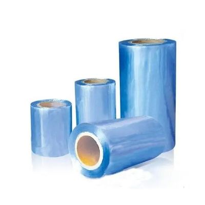 Прозрачная голубая пленка из PVC с сокращающейся обмотками